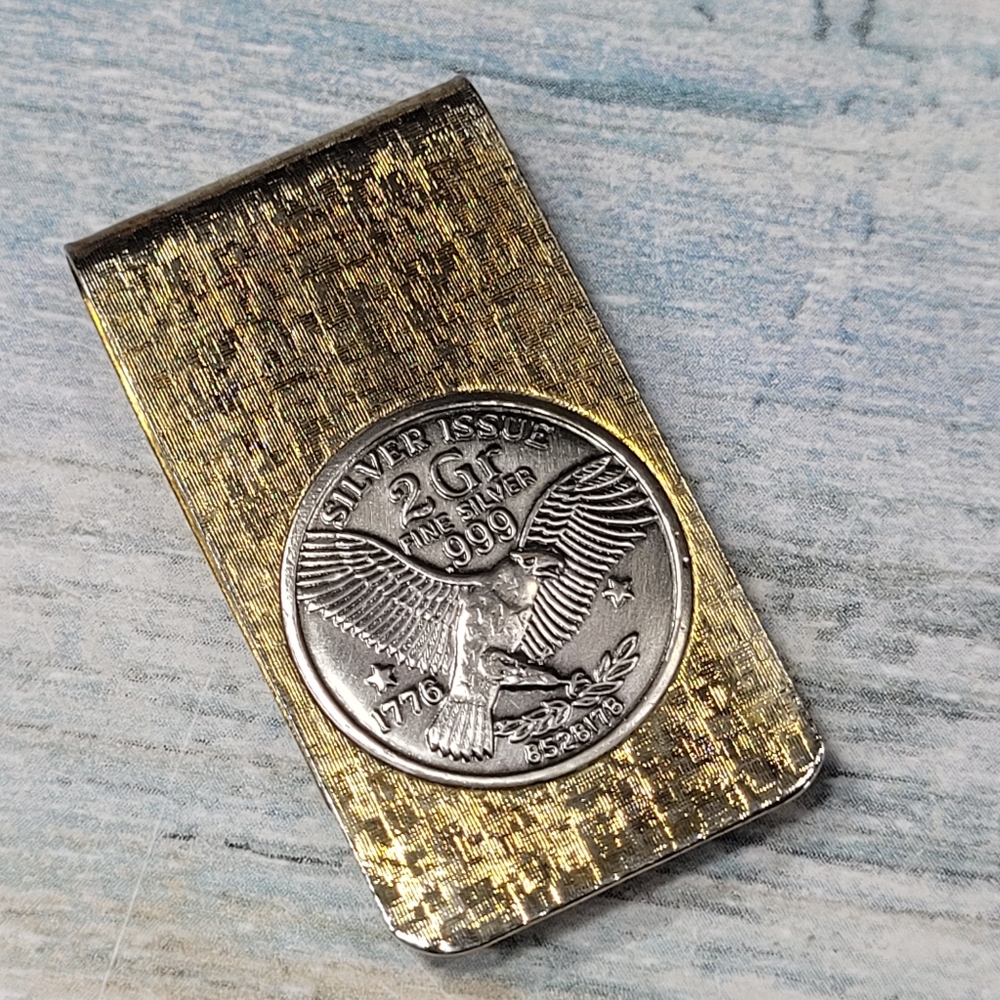 Vintage Silver Issue Gold Money Clip - Picture 6 of 6